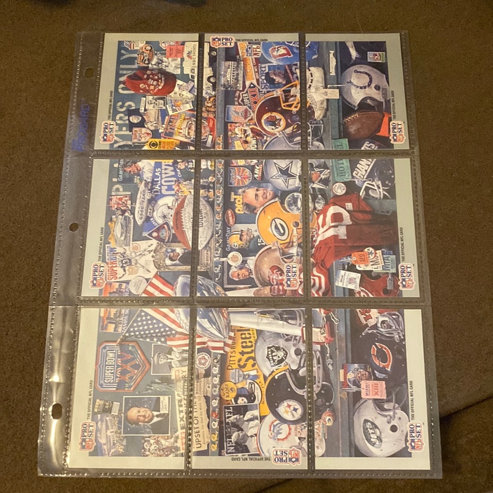 NFL pro set football trading cards lot puzzle series